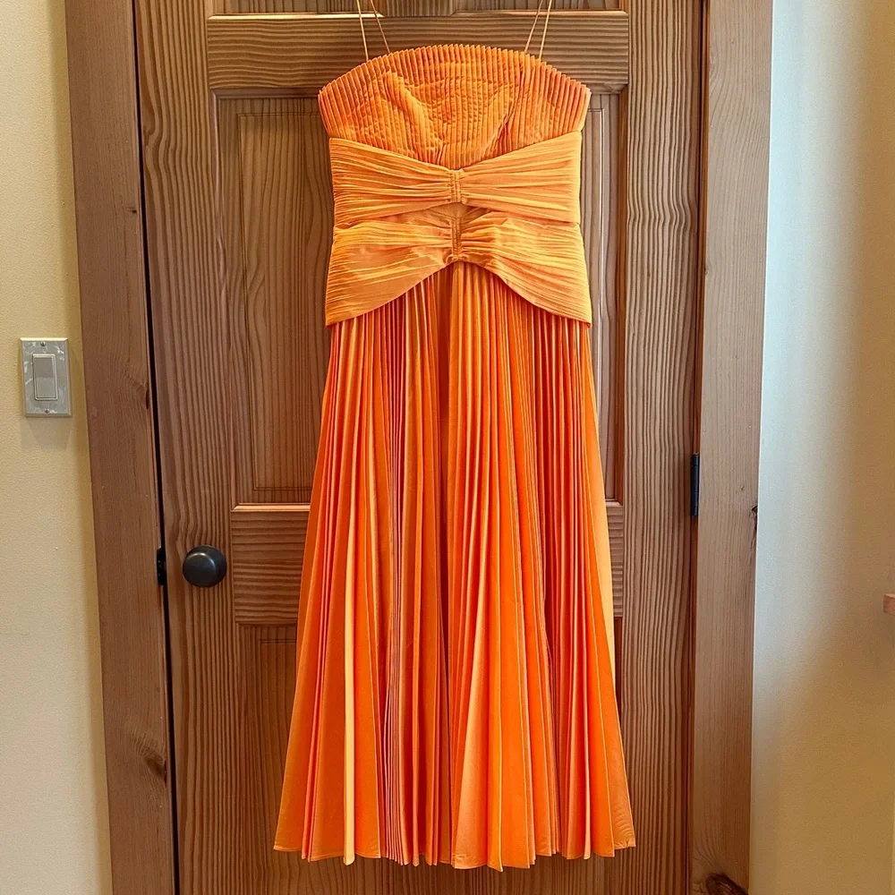 Acler Fairley Drop-Waist Pleated Midi Dress - Picture 7 of 10